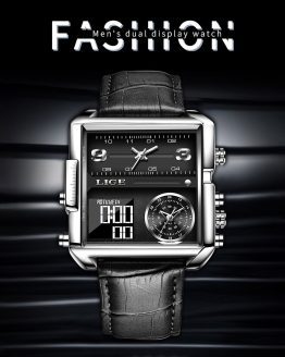 Men Pu Faux Leather Belt Wristwatches Electronic
