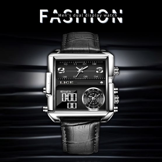 Men Pu Faux Leather Belt Wristwatches Electronic