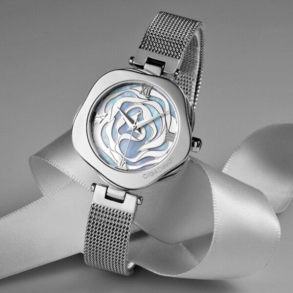 Rose Flower Women's Watch: Where Elegance Meets Innovation Rose Flower Women Wristwatch Leather Strap