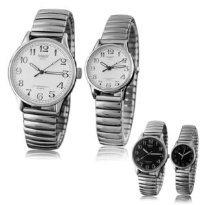 Elastic Alloy Quartz Couple Watches for Lovers