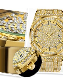 Butterfly Women Watches Diamond 18K Gold Watch