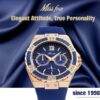 18K Gold Black Chronograph Guessing Diamond Watch