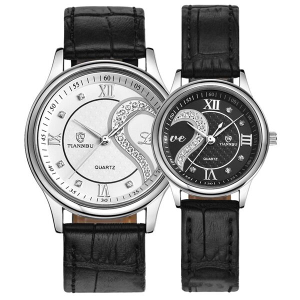 Ultrathin Leather LOVE Romantic Couple Wrist Watch Ultrathin Leather LOVE Romantic Couple Wrist Watch