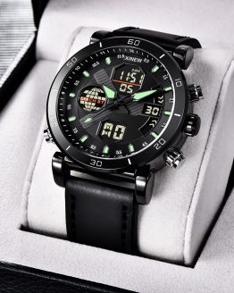 Digital Led Casual Watches Men's Leather Sports