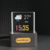2PCS Crystal Cube Photo Display with Smart Weather Station and Customizable GIF Animations – Small Holographic Desktop Digital Clock with Type-C USB Power Supply