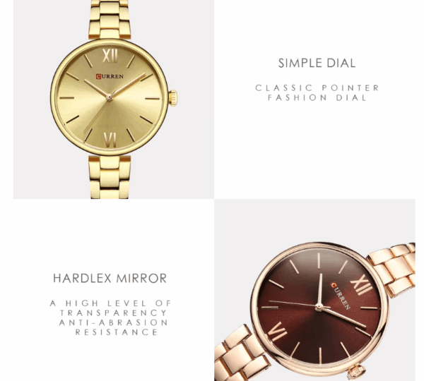 CURREN Women's Luxury Quartz Watch – Elegant Stainless Steel Design & Daily Water Resistance Perfect for daily wear and stylish occasions CURREN Women's Luxury Quartz Watch – Elegant Stainless Steel Design & Daily Water Resistance Perfect for daily wear and stylish occasions