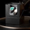 Double Watch Winder for Automatic Watches with Quiet Motor & Leather Case – 2 Slots Automatic Watch Winder for Men, USB Powered