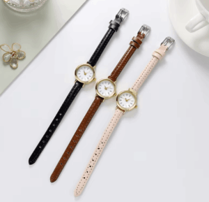Vintage women’s watch with an oval dial and black PU leather strap, perfect for adding retro elegance to everyday outfits