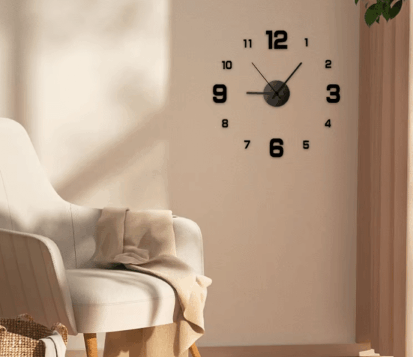 Frameless Silent DIY Wall Clock – Antique Style for Customizable Frameless Silent DIY Wall Clock – Antique Style for Customizable Living Room or Bedroom Decor