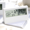 LCD Electric Desk Alarm Clock with Temperature, Humidity Display & Calendar – Modern Home or Office Watch Battery Operated for Comfort & Health
