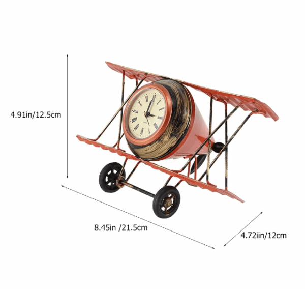 Retro Airplane Desk Clock – Vintage Decorative Timepiece2 Retro Airplane Desk Clock – Vintage Decorative Timepiece for Living Room, Office, or Bedroom