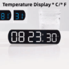 Voice Control Digital Alarm Timer Clock with Dual Alarms & Temperature Display – Modern LED Desk Clock with Night Mode & 12/24H Format