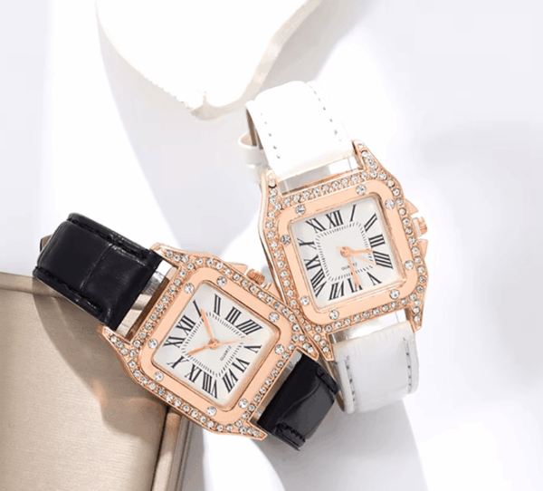 Elegant Quartz Watch Set with PU Leather Bands for Versatile Style2 Elegant Quartz Watch Set with PU Leather Bands for Versatile Style