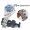 Hip-Hop Style Couples Watch & Iced-Out Cross Pendant Jewelry Set – Ideal for Parties and Special Occasions