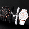 Casual Quartz Watch & Matching Heart Bracelet Set for Couples – Perfect Valentine's Gift