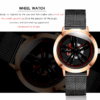 SANDA 1009 1074 Steering Wheel Quartz Watch Set for Men & Women – Luxury Waterproof Wristwatches with Stainless Steel Strap, Ideal Couple Gift