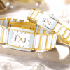 Stylish Ceramic Quartz Watch Set – Waterproof Simple Casual Square Watches for Couples