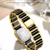 Stylish Ceramic Quartz Watch Set – Waterproof Simple Casual Square Watches for Couples