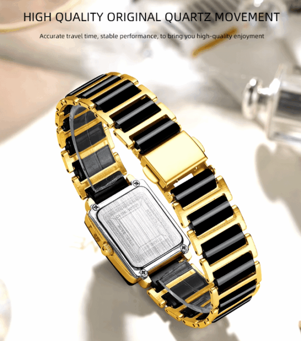 Stylish Ceramic Quartz Watch Set – Waterproof Simple3 Stylish Ceramic Quartz Watch Set – Waterproof Simple Casual Square Watches for Couples