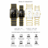 Stylish Ceramic Quartz Watch Set – Waterproof Simple Casual Square Watches for Couples
