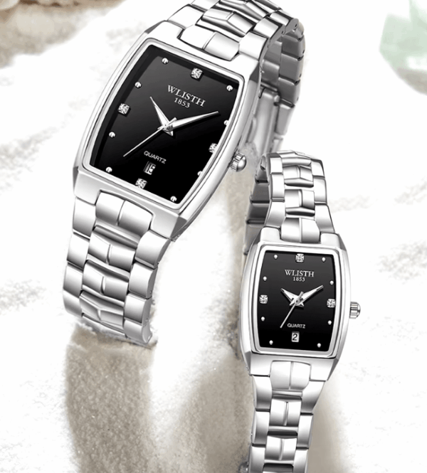 WLISTH Luxury Stainless Steel Couple Watches 23 WLISTH Luxury Stainless Steel Couple Watches – Gold Fashion Analog Date Quartz Wristwatches for Men & Women